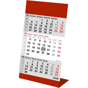 D.w.z haai Onheil Desk calendar 3 months Color blue 2022 - calendars365.shop
