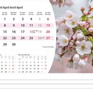 Desk calendar Flowers 2025 - April