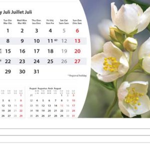 Desk calendar Flowers 2025 - July