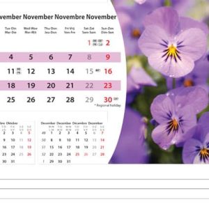 Desk calendar Flowers 2025 - November