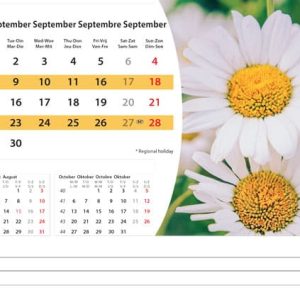 Desk calendar Flowers 2025 - September