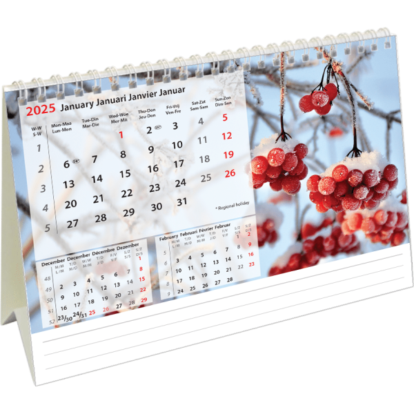 Desk calendar Beautiful Nature 2025 - January