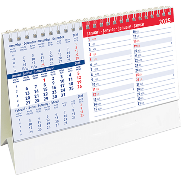 Desk calendar Belgium Memo 2025