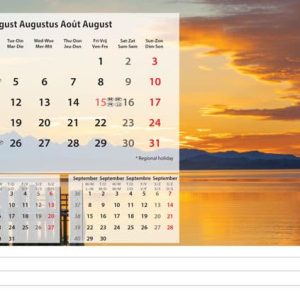 Desk calendar Beautiful Nature 2025 - August