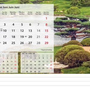 Desk calendar Beautiful Nature 2025 - June