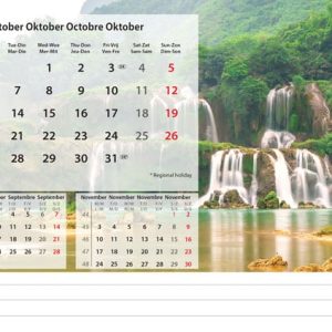 Desk calendar Beautiful Nature 2025 - October