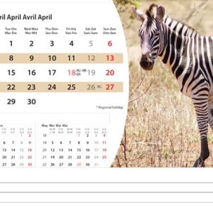 Desk calendar Wildlife 2025 - April