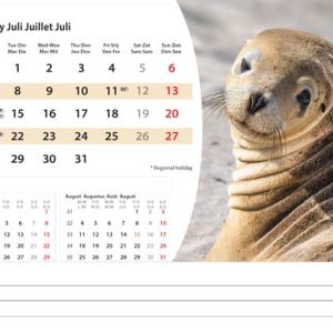 Desk calendar Wildlife 2025 - July