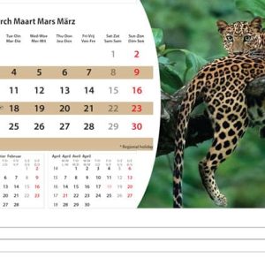 Desk calendar Wildlife 2025 - March