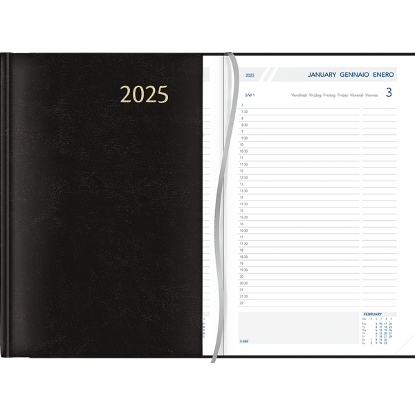 Diary Daily 2025 Black