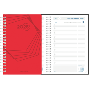 Diary Daily wire-o 2025 Red