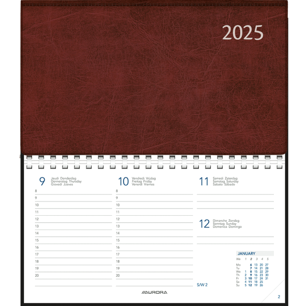 Diary Novoplan 2025 Burgundy