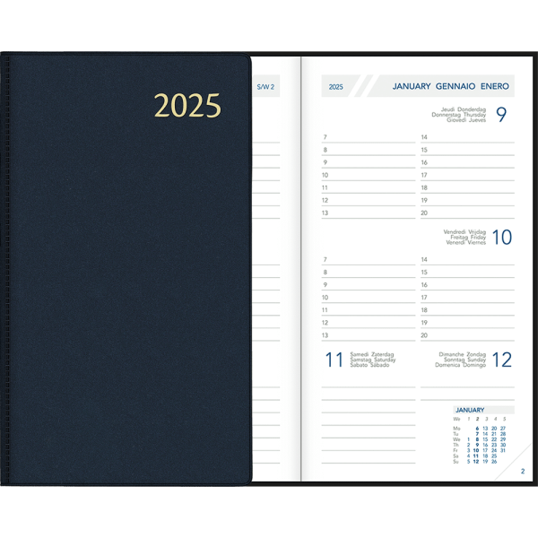 Pocket diary Visuplan 2025 casebound blue