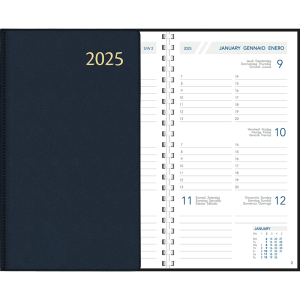 Pocket Diary Visuplan 2025 comb bound blue