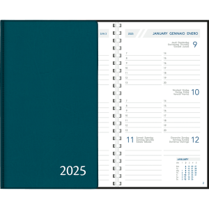 Pocket Diary Visuplan 2025 comb bound purple blue green