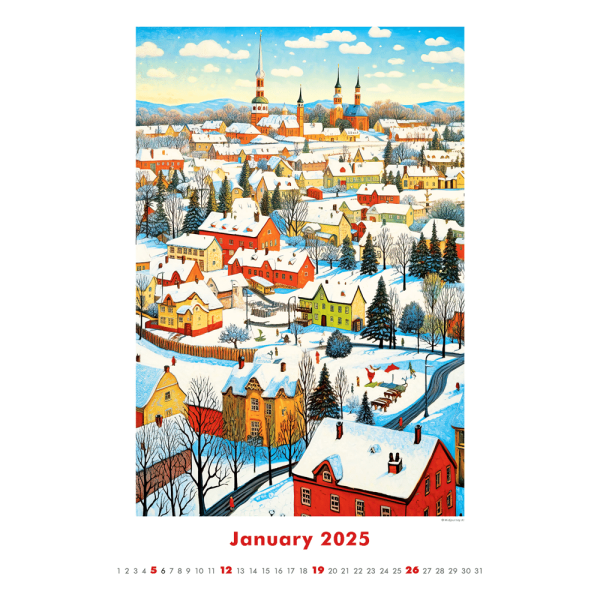 Calendar Art Naive by AI 2025 - January