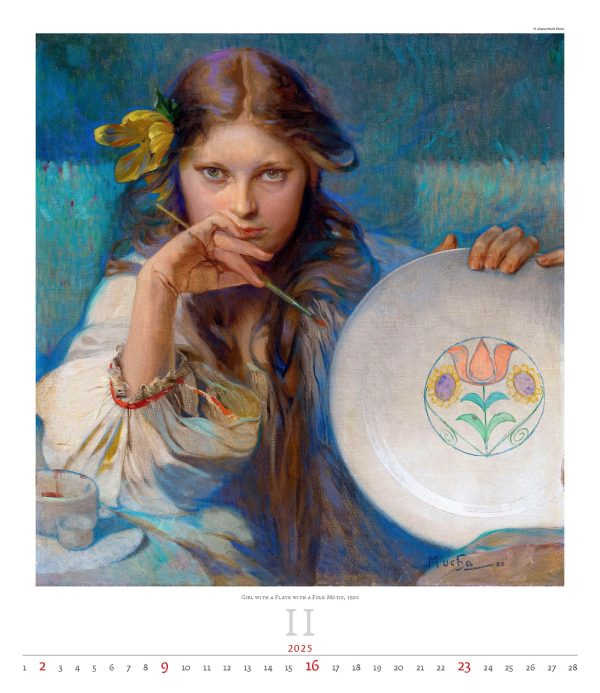 Calendar Art Alfons Mucha 2025 - February