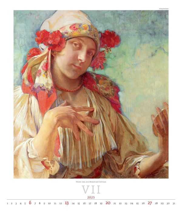 Calendar Art Alfons Mucha 2025 - July