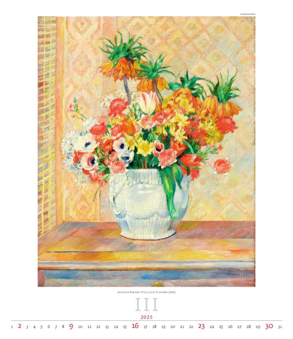 Calendar Art Impressionism 2025 - March