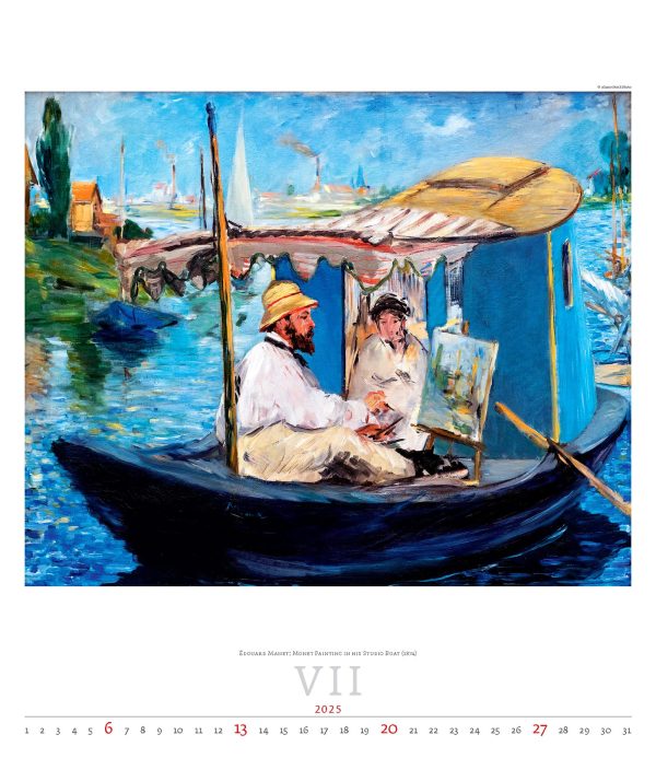 Calendar Art Impressionism 2025 - July