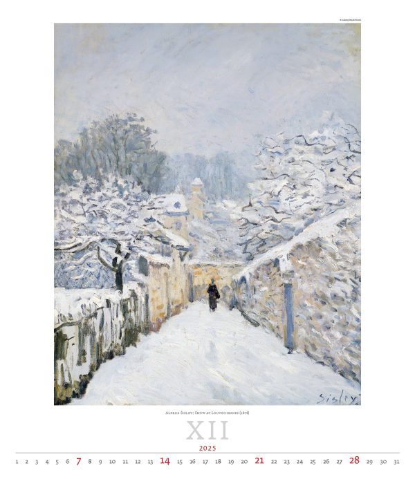 Calendar Art Impressionism 2025 - December